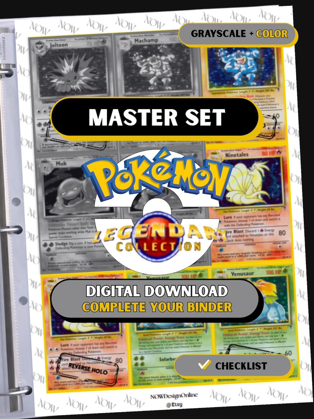 Legendary Collection Placeholders, Pokemon Master Set Printable Binder ...