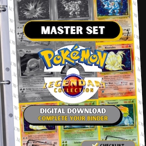 Marcadores de posición de la Colección Legendaria, insertos imprimibles de la Colección Maestro Pokémon, TCG, descarga digital