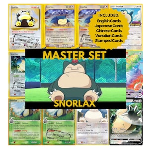 Snorlax Master Set Sammelseiten, Pokemon Platzhalterkarten, druckbare PDF & digitaler Download
