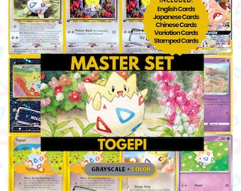 Togepi Master Set Binder Pages, Pokemon Placeholder Cards, Printable PDF & Digital Download