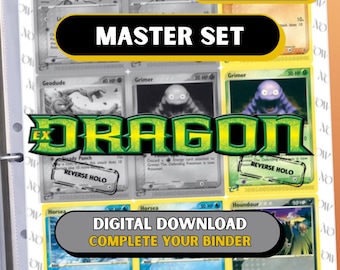 EX: Dragon Master Set Placeholders, Printable Complete Binder pages + Checklist (Digital Download)