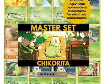 Chikorita Master Set Pärmsidor Pokémon Platshållare Utskrivbara Kort PDF Ladda ner