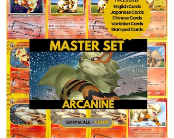 Arcanine Master Set Pärmsidor, Pokémon Platshållarkort, Utskrivbar PDF och Digital Nedladdning
