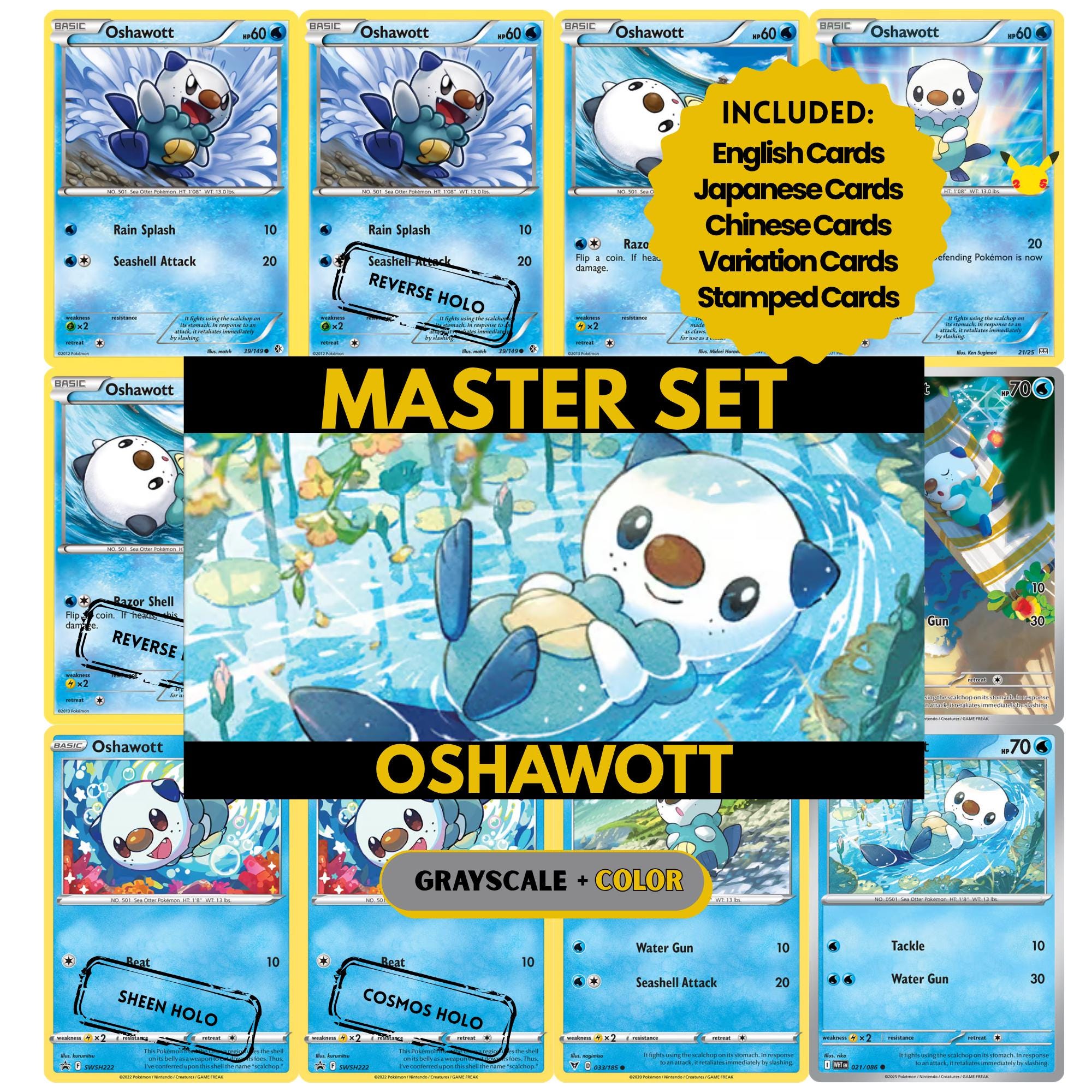 oshawott pokemon card holographic Oshawott IR (Graded) Case main image 0
