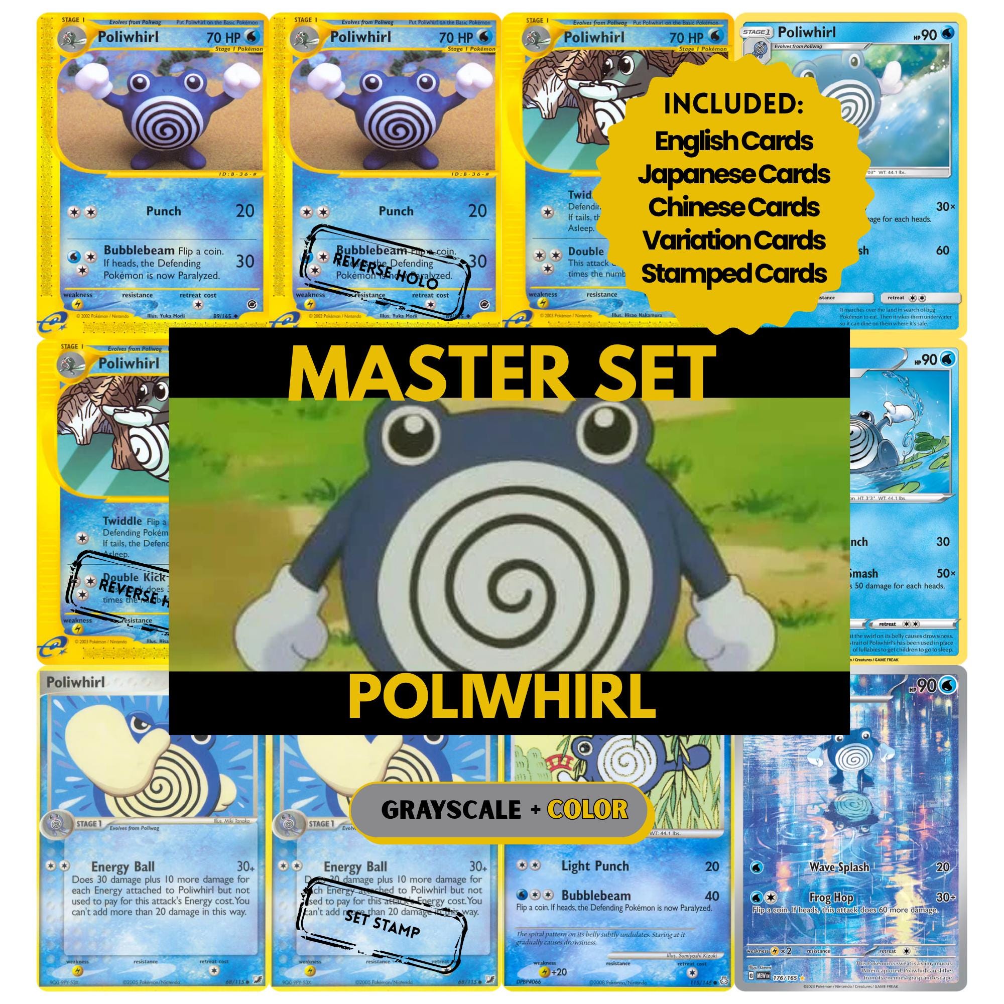 pokemon cards poliwhirl Pokemon Card Japanese 061/165 Poliwhirl sv2a Monster Ball Mirro TCG —  ToysOneJapan
