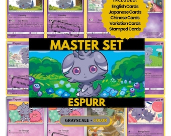 Espurr Master Set Binder Pages, Pokemon Placeholder Cards, Printable PDF & Digital Download
