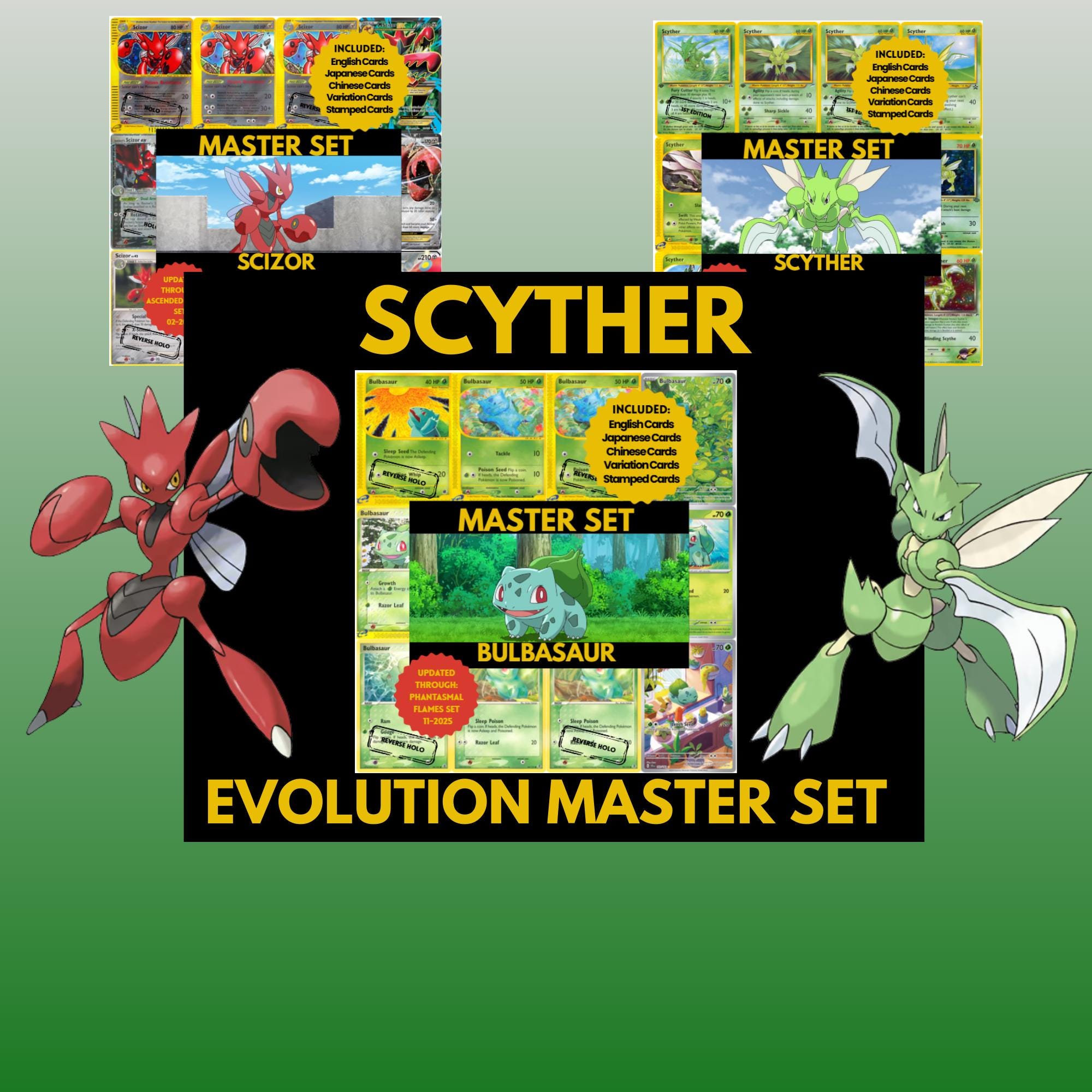 Scyther and Scizor Evolution Master Set Binder Placeholders (PDF