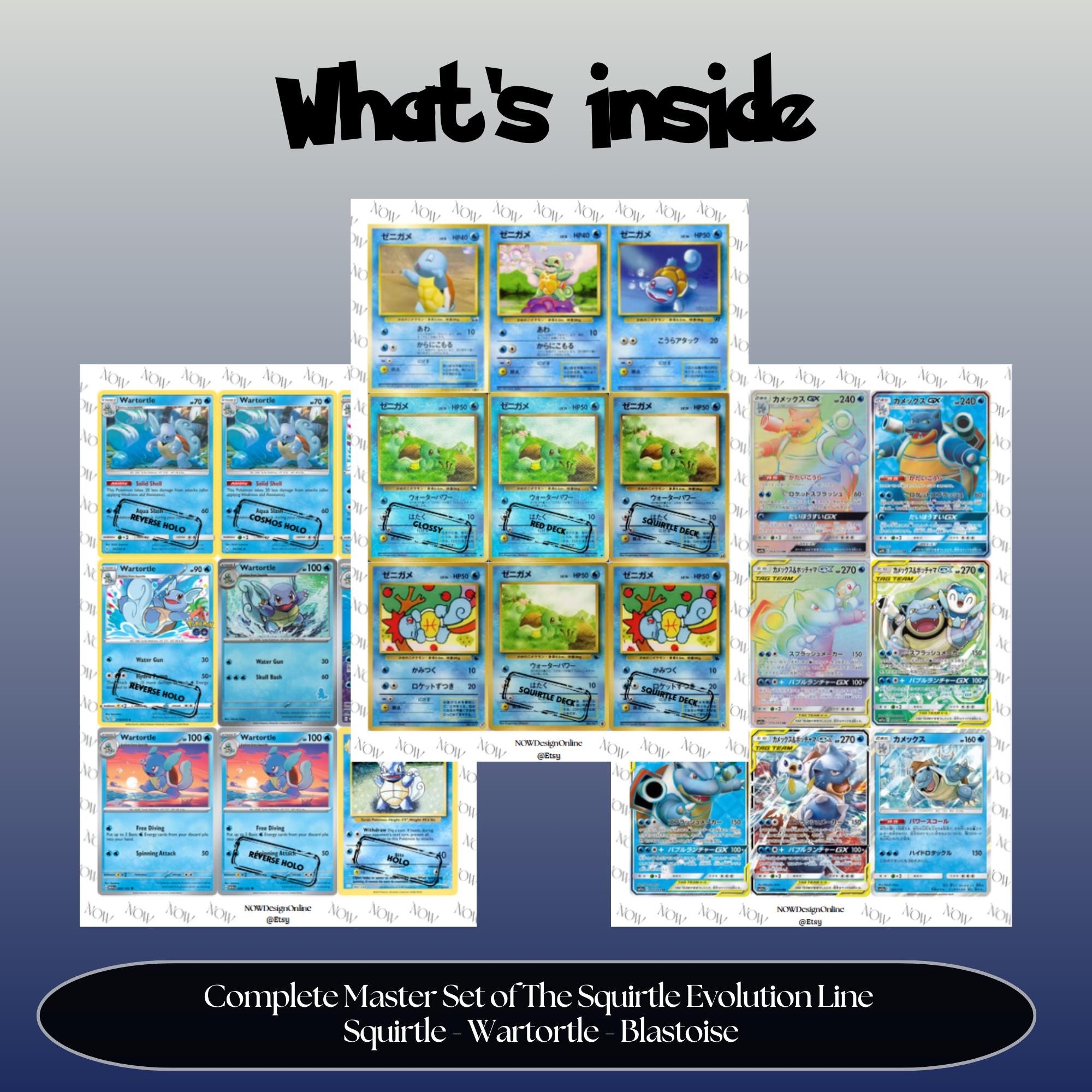 Squirtle Evolutions Master Set Bundle Binder Placeholders: English ...