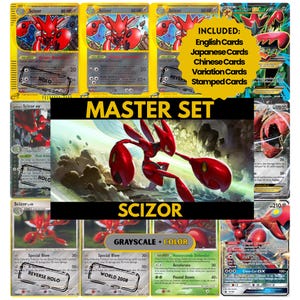 Scizor Master Set Binder Pages, Pokemon Placeholder Cards, Printable PDF & Digital Download