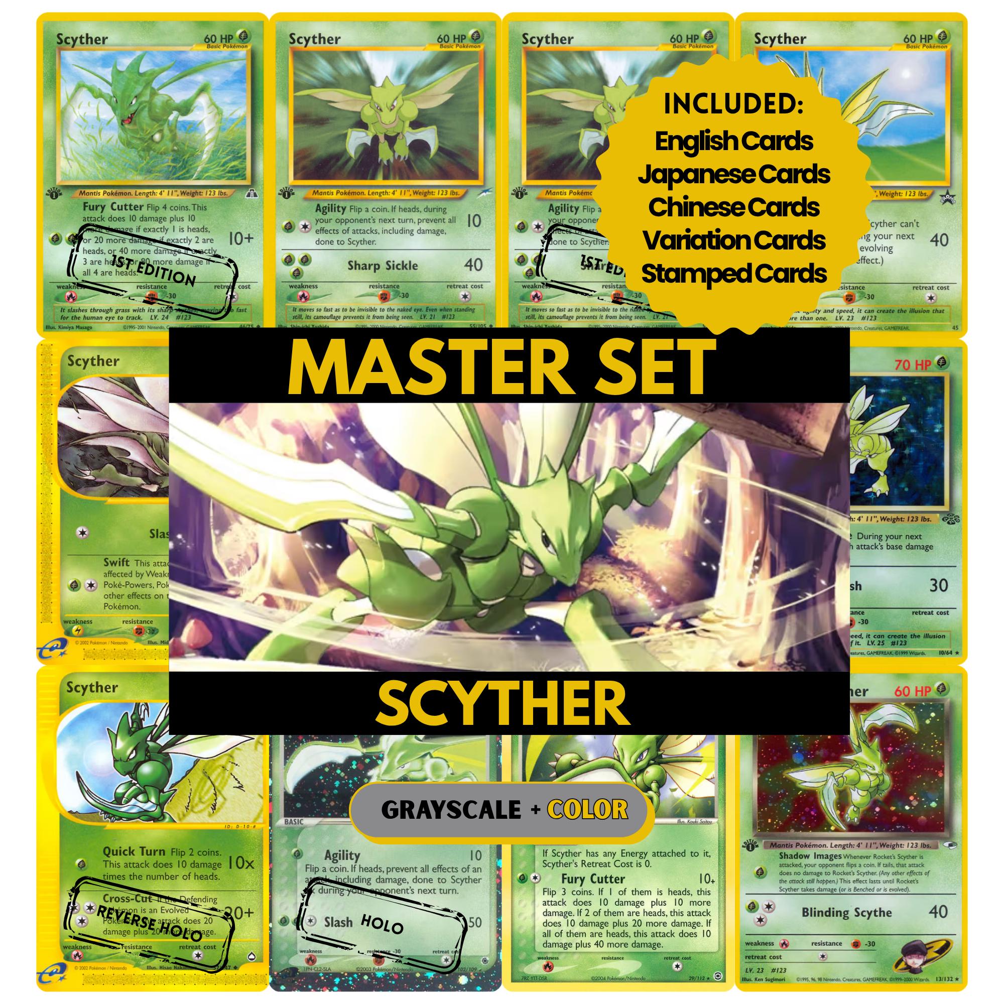Scyther Master Set Binder Pages, Pokemon Placeholder Cards
