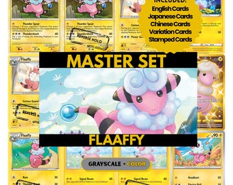 Flaaffy Master Set Pärmsidor, Pokémon-platshållare, TCG-pärminlägg, utskrivbar PDF (digital nedladdning)