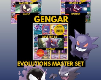 Complete Set: Gengar Evolutions Master Set Binder Placeholders Bundle Printable PDF