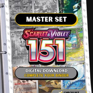 Pokemon 151 tijdelijke aanduidingen voor bindmiddelen | Afdrukbare pagina's masterset pdf + checklist tijdelijke aanduidingen | Scarlet & Violet