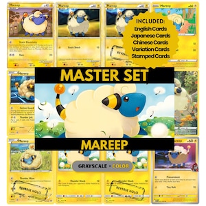 Mareep Master Set Binder Pages, Pokemon Placeholders, TCG Binder Inserts, Printable PDF (Digital Download)