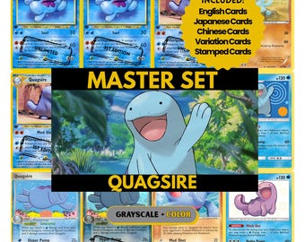 Quagsire Master Set Sammelseiten, Pokemon Platzhalterkarten, druckbare PDF & digitaler Download