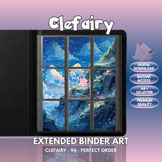 Clefairy 94 Extended Binder Art Perfect Order Pokémon Display (Digital Download + Printable)