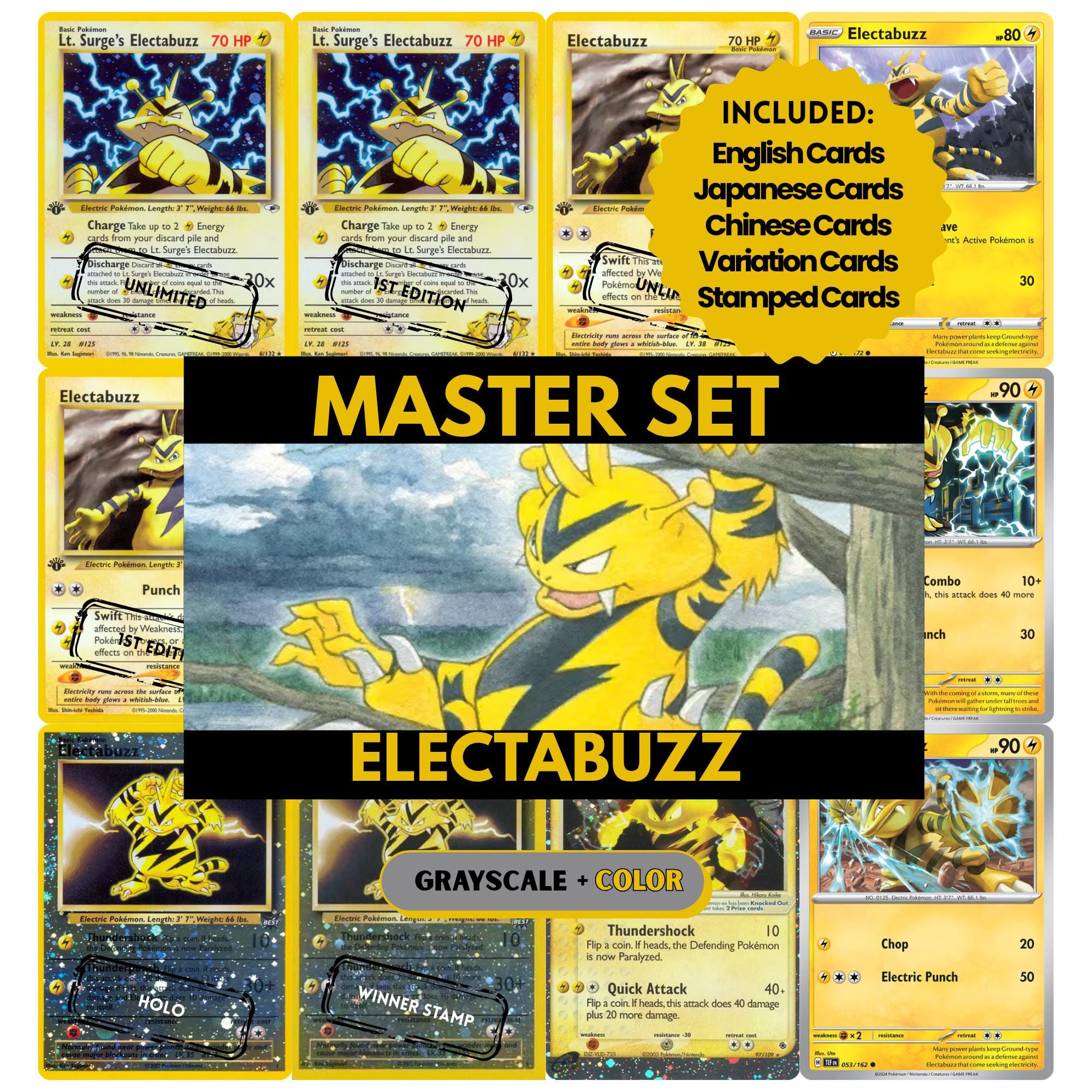 Electabuzz Card - Etsy Electabuzz Card - Etsy