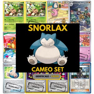 Snorlax Binder Cameo Cards, Pokedex Placeholders, Download + Printable PDF