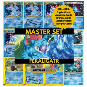 Feraligatr Master Set Binder Pages, Pokemon Placeholder Cards, Printable PDF & Digital Download