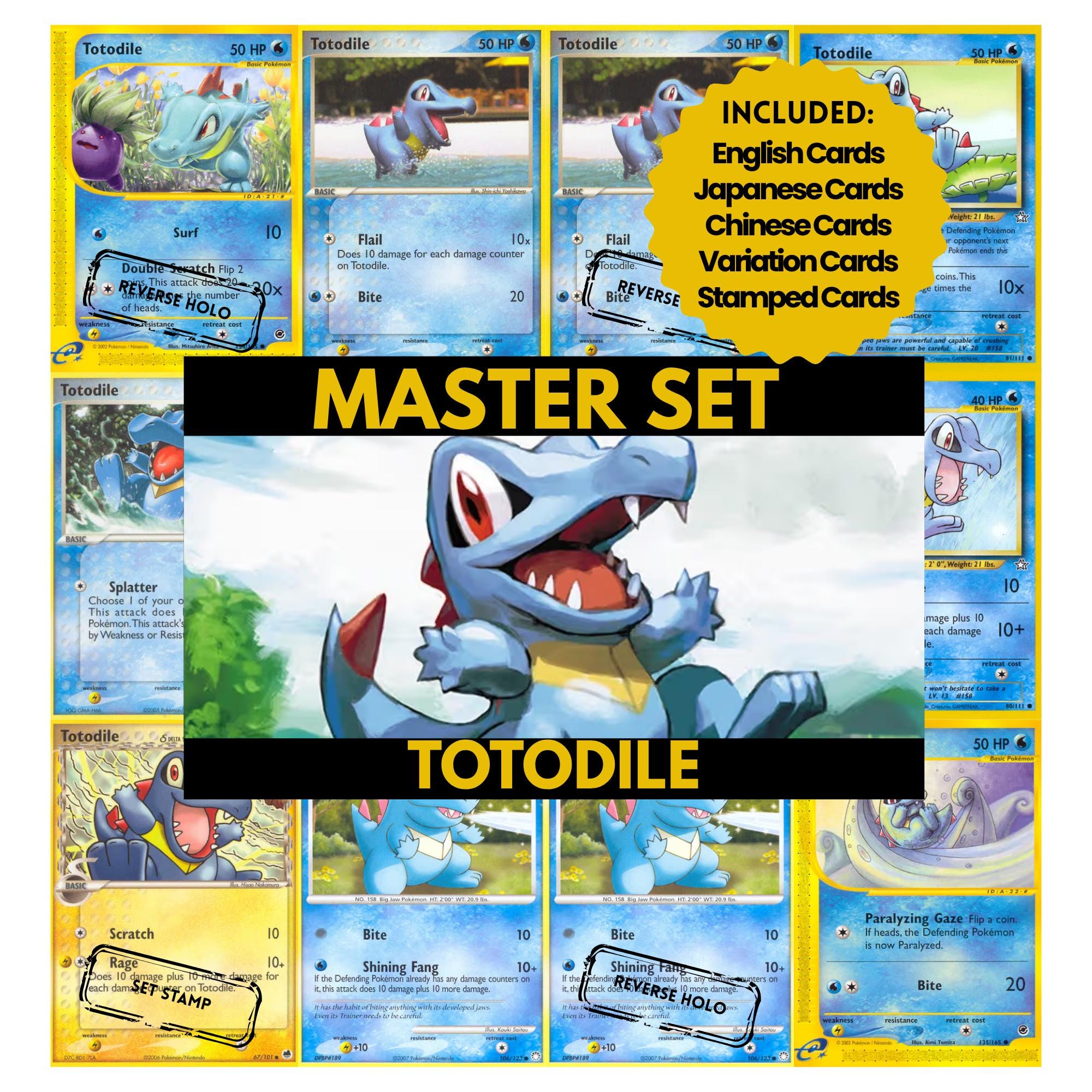 Totodile Master Set Binder Pages, Pokemon Placeholder Cards, Printable PDF  & Digital Download - Etsy