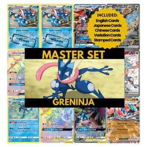 Pagine per raccoglitore Greninja Master Set, carte segnaposto Pokemon, PDF stampabile e download digitale