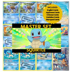 Schiggy Master Set Sammelseiten, Pokemon Platzhalterkarten, druckbare PDF & digitaler Download