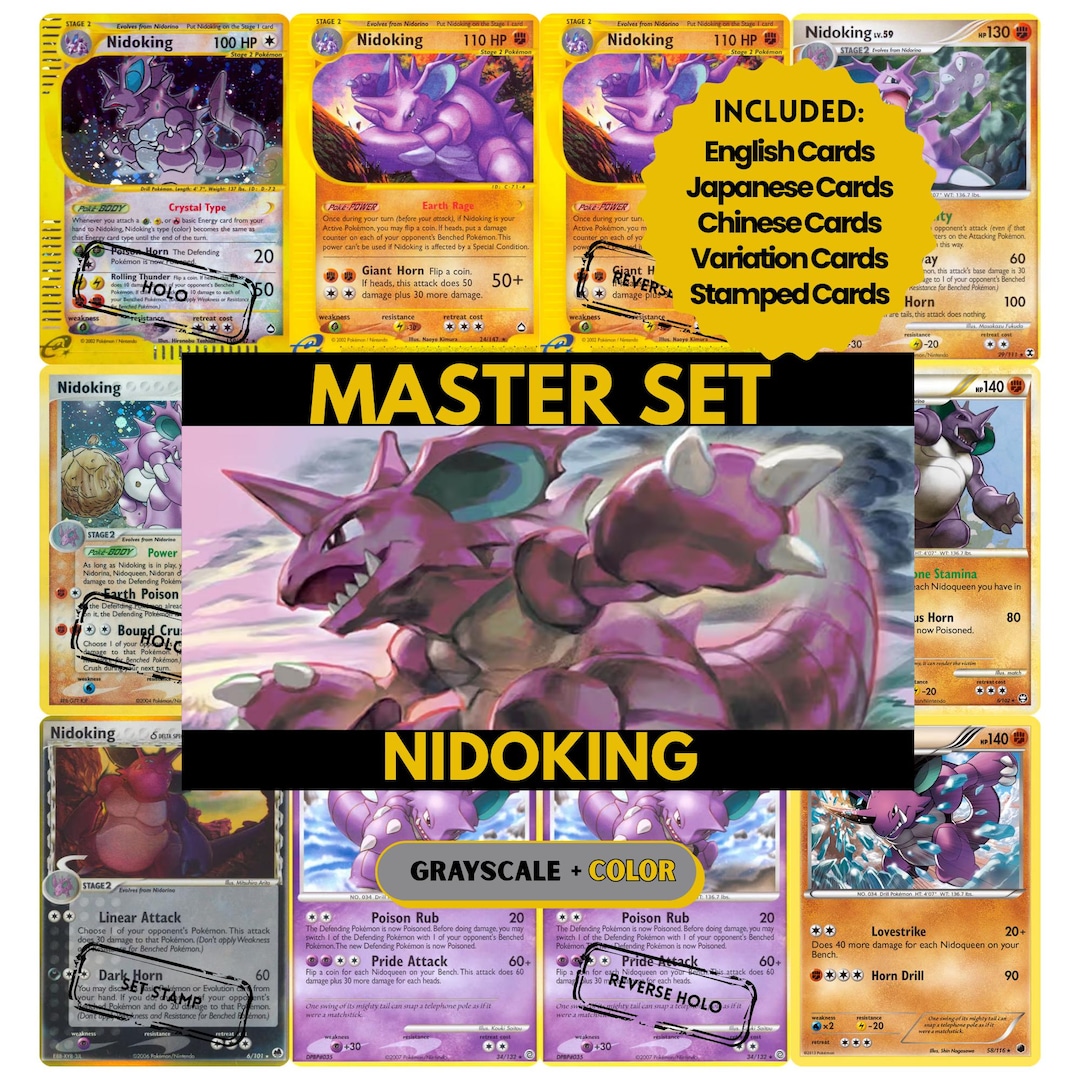 Nidoking Master Set Binder Pages, Pokemon Placeholder Cards