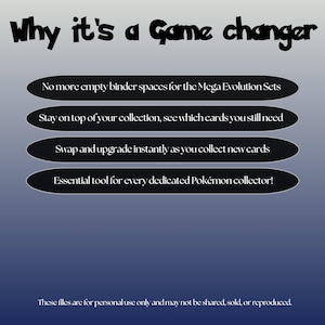 Mega Evolutions master set checklist highlighting the benefits of tracking and upgrading your Pokémon card collection.