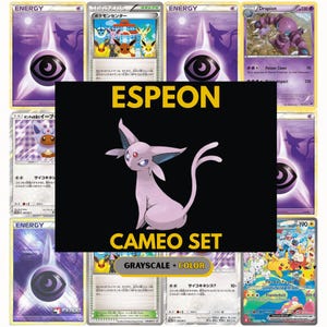 Carte Cameo per raccoglitore di Espeon, segnaposto per Pokédex, download + PDF stampabile