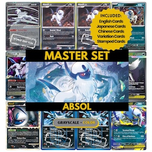 Absol Master Set Binderpagina's, tijdelijke Pokemon-kaarten, afdrukbare pdf en digitale download