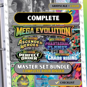 Mega Evolution-masterset tijdelijke aanduidingenbundel: Chaos Rising, Perfect Order, Ascended Heroes, Phantasmal Flames (digitale download)