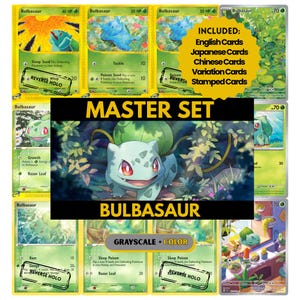 Bisasam Meister Set Binder Seiten, Pokemon Platzhalter Karten, druckbare PDF & digitaler Download