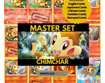 Chimchar Master Set Binder Pages, Pokemon Placeholder Cards, Printable PDF & Digital Download