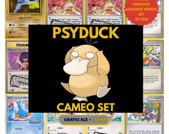 Psyduck Sammelmappe Cameo Karten, Pokedex Platzhalter, Download + druckbares PDF