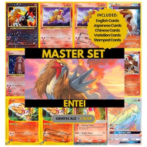 Pagine per raccoglitore Entei Master Set, carte segnaposto Pokemon, PDF stampabile e download digitale