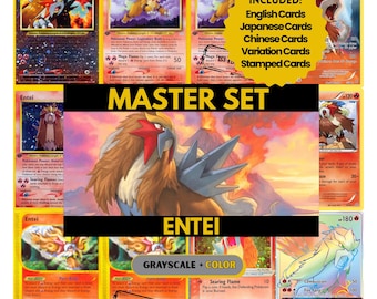 Entei Master Set Pärmblad, Pokémon Platshållarkort, Utskrivbar PDF och Digital Nedladdning
