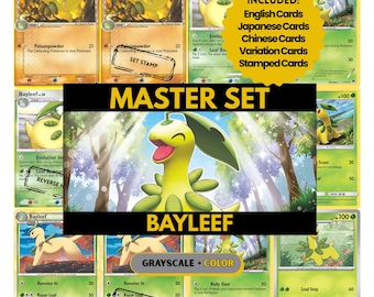 Bayleef Master Set Pärmblad, Pokémon Placeholder-kort, utskrivbar PDF och digital nedladdning