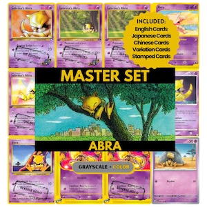 Páginas de carpeta del conjunto maestro de Abra Tarjetas de marcador de posición de Pokémon PDF imprimible Carpeta de marcador de posición de la Pokédex nacional