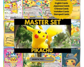 Pikachu Master Set Binderseiten | Platzhalterkarten | Druckbare PDF | Nationaler Pokedex Sammelordner Platzhalter