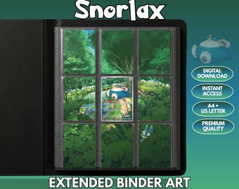 Snorlax 51 Arte Extendido para Carpeta de Pokémon (Descarga Digital + Imprimible)