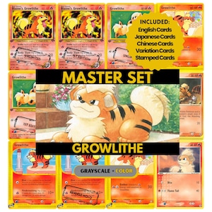 Growlithe Master Set Binder Pages, Pokemon Placeholder Cards, Printable PDF & Digital Download