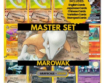 Marowak Master Set Binder Pages, Pokemon Placeholder Cards, Printable PDF & Digital Download