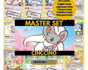 Cinccino Master Set Binder Pages, Pokemon Placeholder Cards, Printable PDF & Digital Download