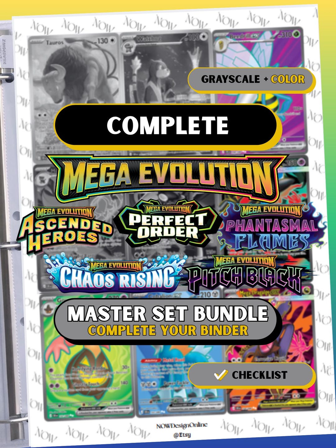 Mega Evolution Master Set Placeholders Bundle: Pitch Black, Chaos ...