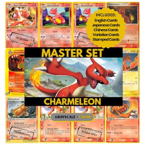 Charmeleon Master Set Sammelseiten, Pokemon Platzhalterkarten, druckbare PDF & digitaler Download