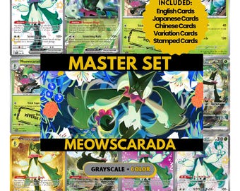 Meowscarada Master Set Binder Pages, Pokemon Placeholder Cards, Printable PDF & Digital Download