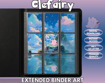 Clefairy 94 utökad pärmkonstdisplay (digital nedladdning + utskrivbar)