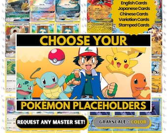 Request Your Custom Complete Pokémon Master Set Placeholders, Binder Pages, Printable PDF & Digital Download