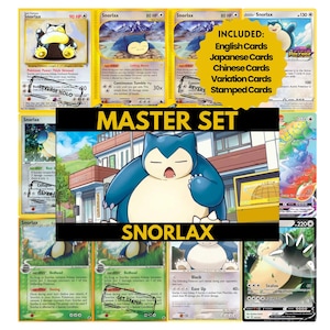 Snorlax Master Set Pärmsidor, Pokémon Platshållarkort, Utskrivbar PDF och Digital Nedladdning