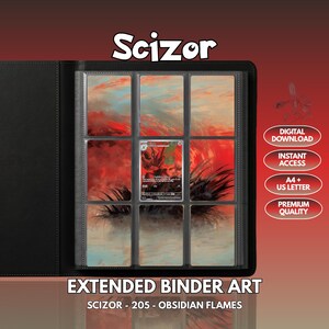 Scizor 205 Extended Binder Art Pokémon 3x3 Display (Digital Nedladdning + Utskrivbar)
